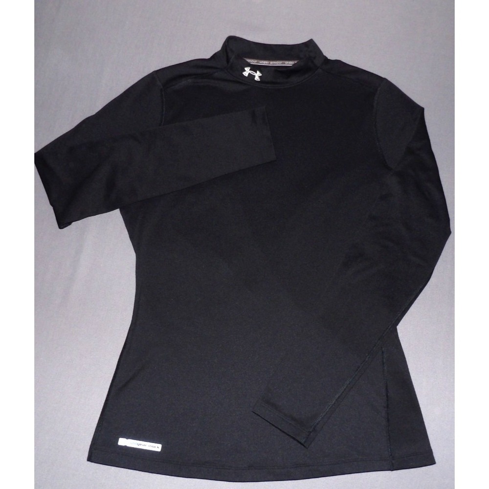 Under Armour Cold Gear Black Fitted Mock Stretch Athletic Shirt Women's Large